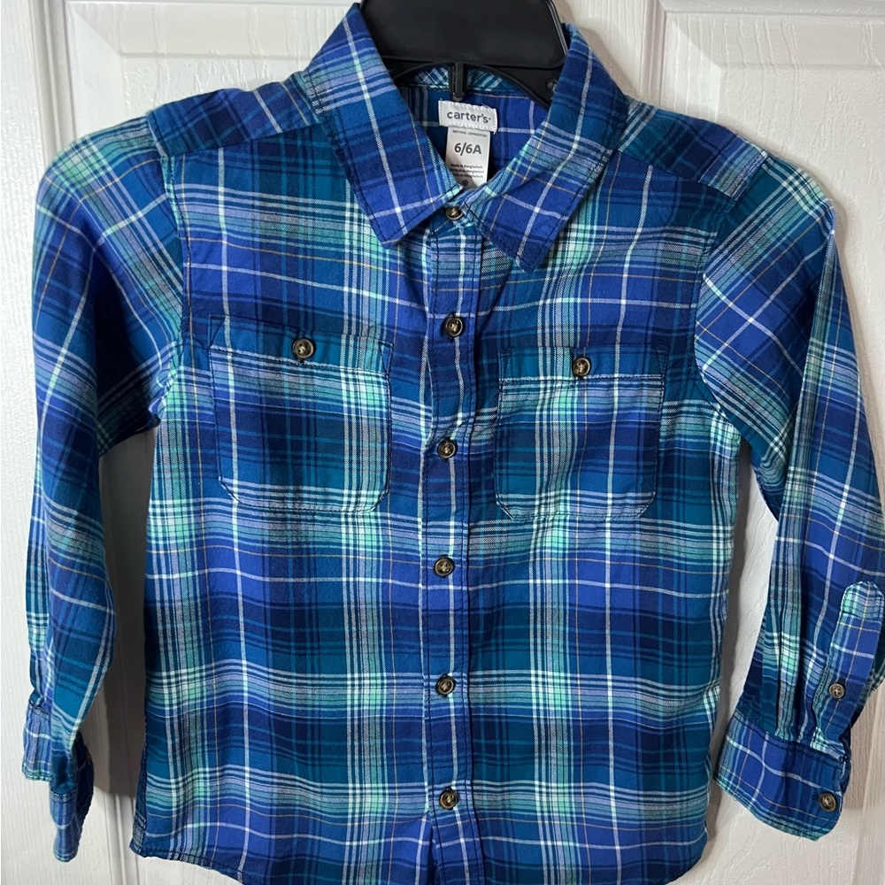 Carter's Blue Plaid Kids Shirt